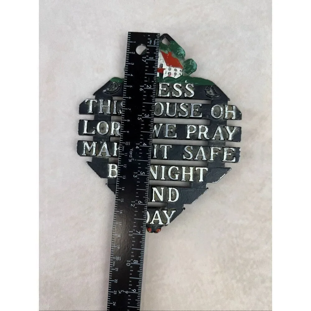 Vintage Cast Iron Prayer Trivet Cottagecore